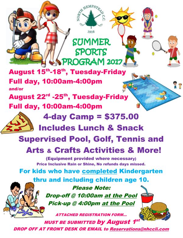 NHCC Summer Sports Program 2017 Info